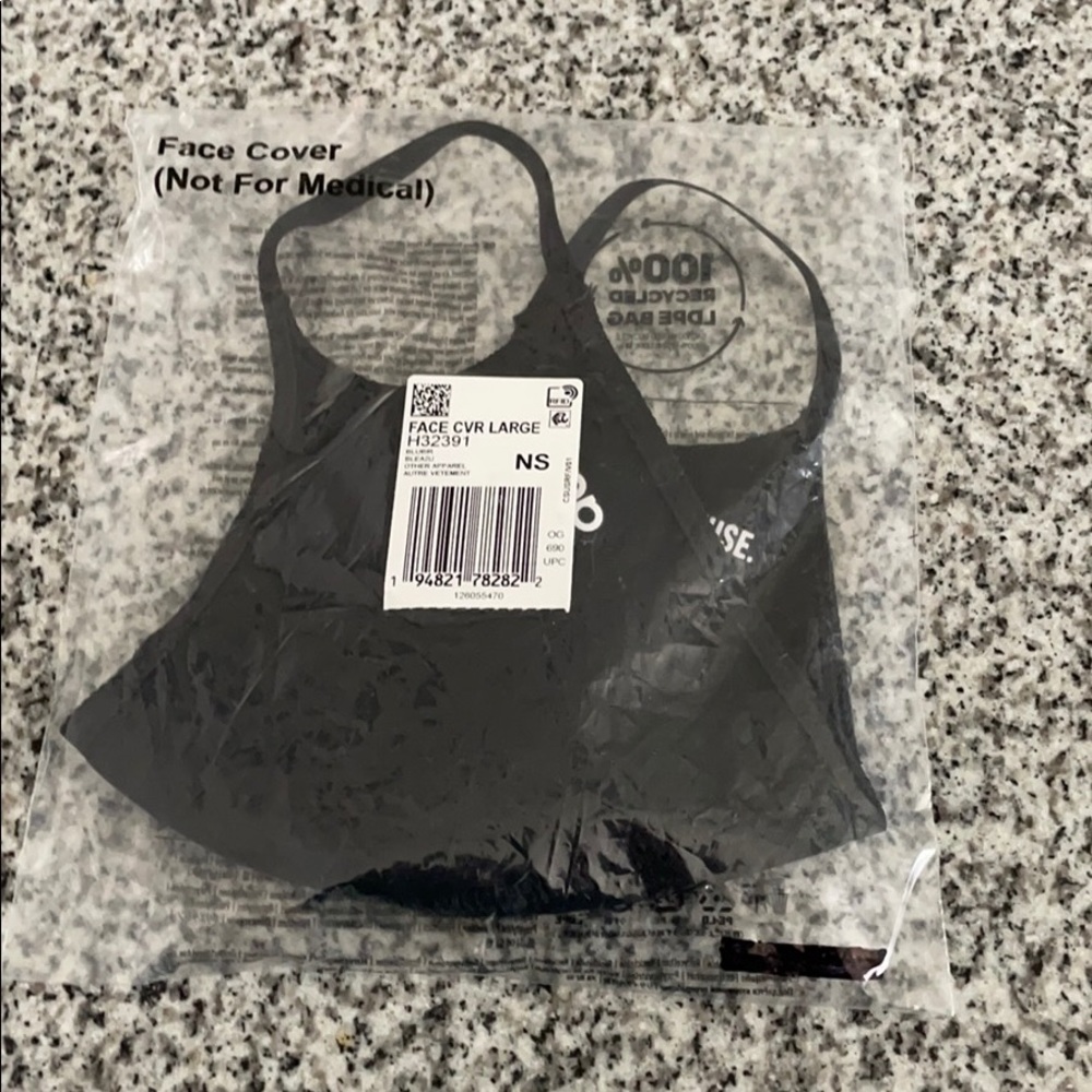 COVID sport face mask Adidas black breathable